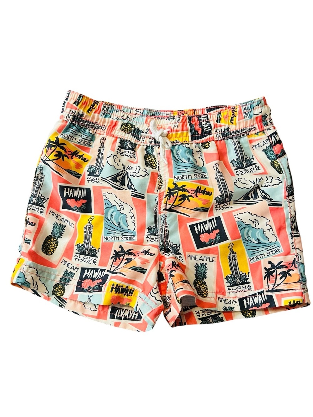 Janie and Jack Boys Multi Color Hawaiian Print Swim Trunks Size 2T